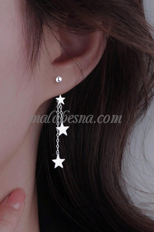 Silver earrings with stars