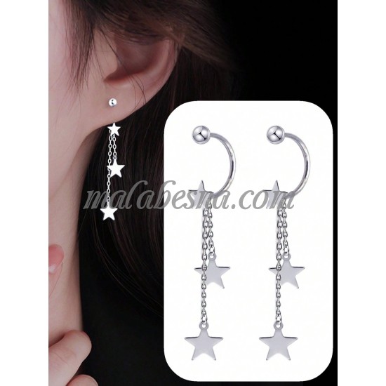 Silver earrings with stars
