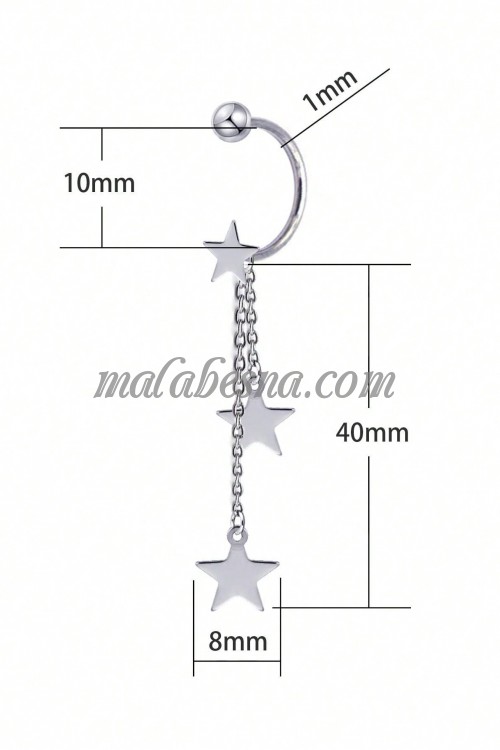Silver earrings with stars