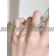 Golden Rhinestone Butterfly Decor Mittens ring