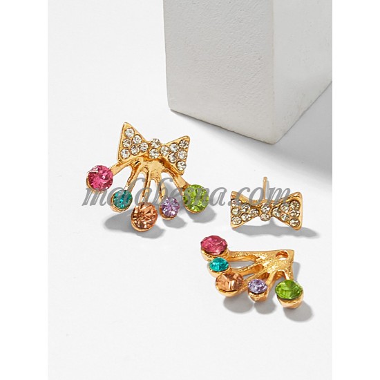 Golden Rhinestone Bowknot Ear Clip Golden Rhinestone Bowknot Ear Clip