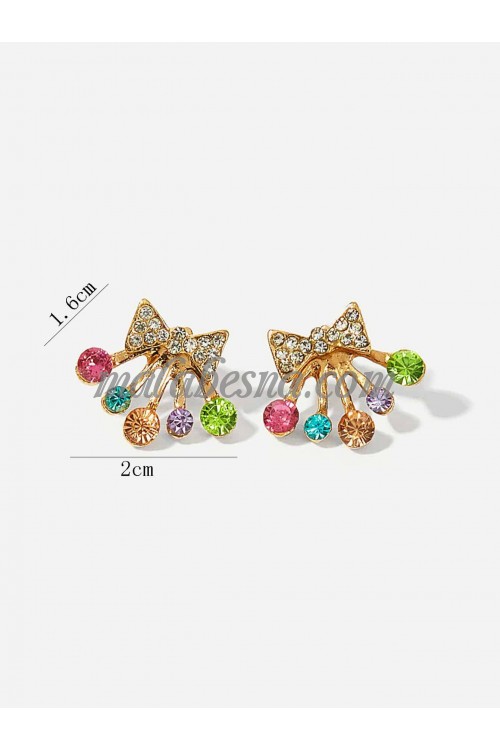 Golden Rhinestone Bowknot Ear Clip