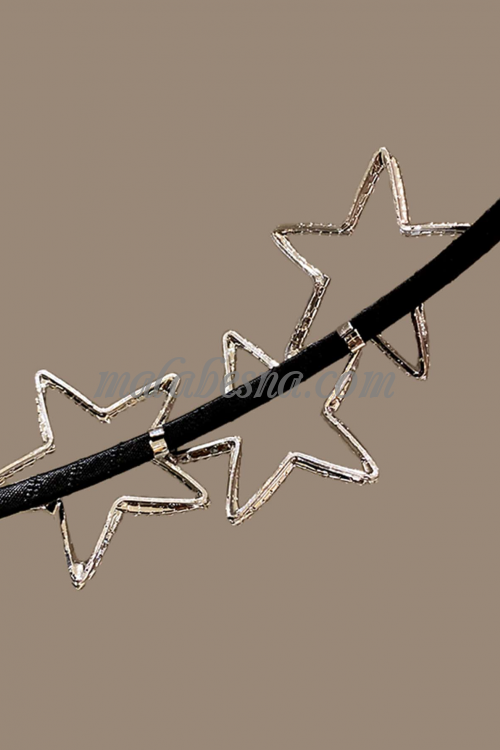 Black hair hoop with 3 stars