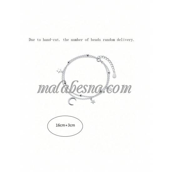 Silver bracelet with moon and stars Silver bracelet with moon and stars