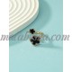 Golden Open ring with black flower