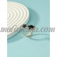 Golden Open ring with black flower