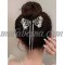 Butterfly Hair Clip with Flowers, Pearls and Rhinestones