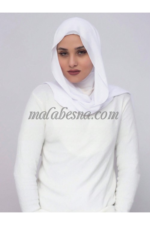 White Ready-made chiffon hijab