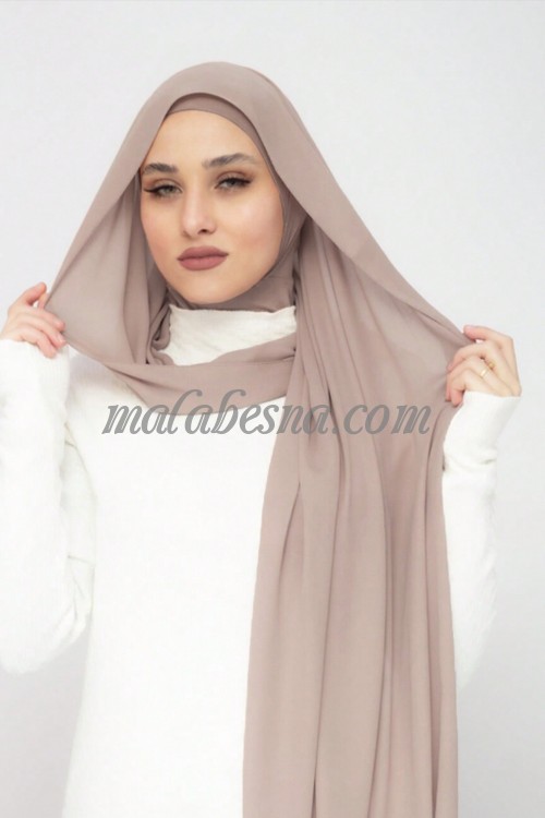 Beige Ready-made chiffon hijab