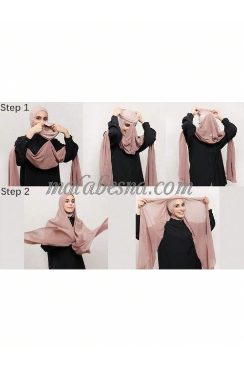 Beige Ready-made chiffon hijab