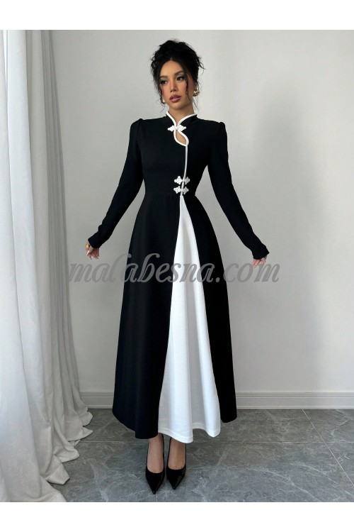 Black dress with white in the middle