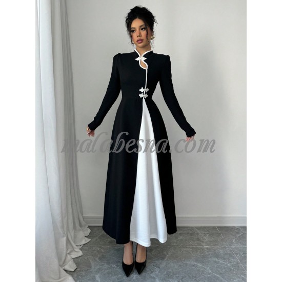 Black dress with white in the middle