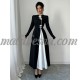 Black dress with white in the middle