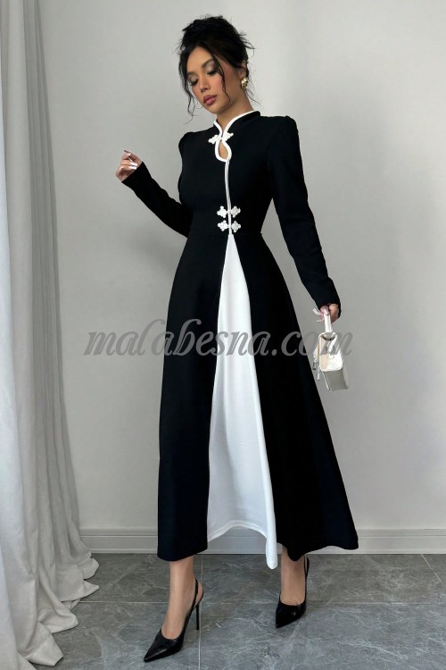 Black dress with white in the middle