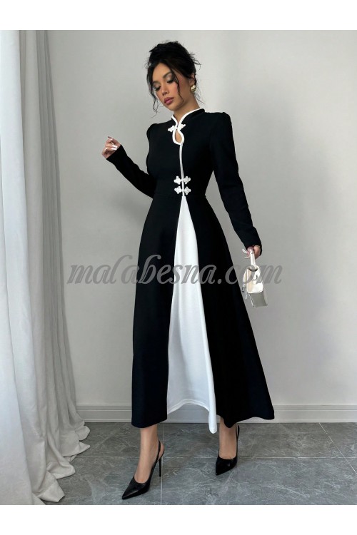 Black dress with white in the middle