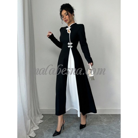 Black dress with white in the middle