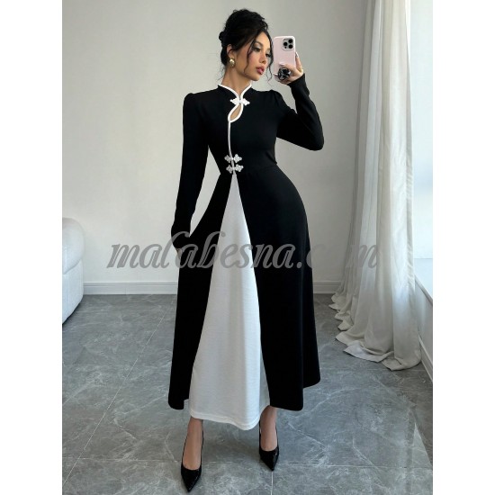Black dress with white in the middle