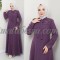 Purple abaya with pattern on the chest and the sleeves