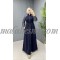 Dark blue Sporty abaya with gray color with intire belt