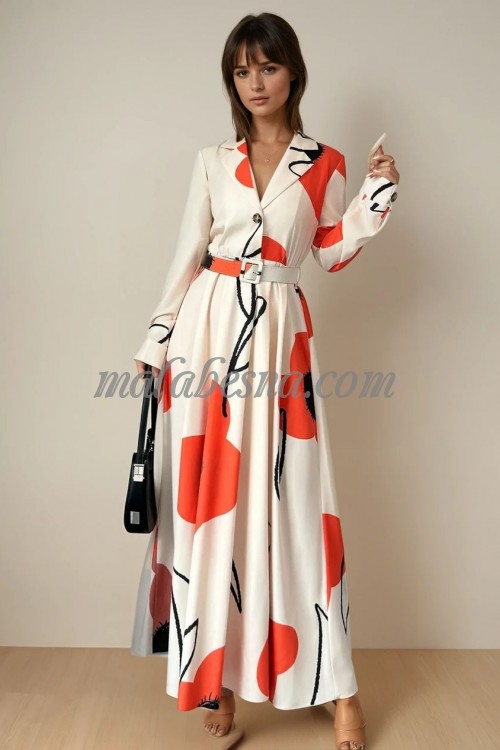 White and orange dress