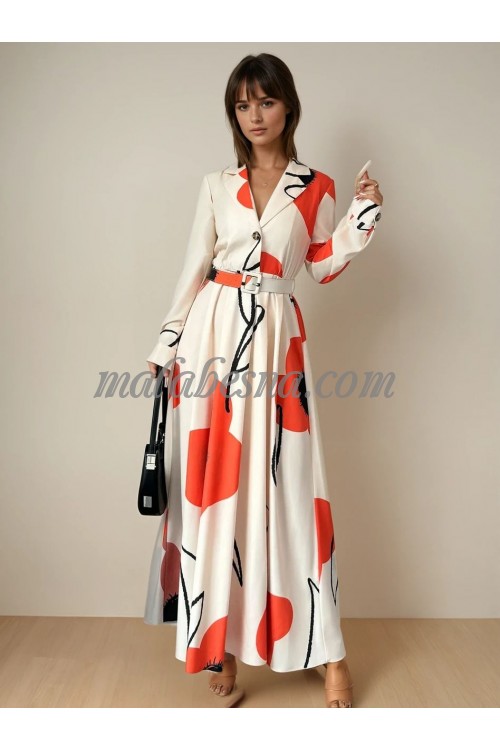 White and orange dress