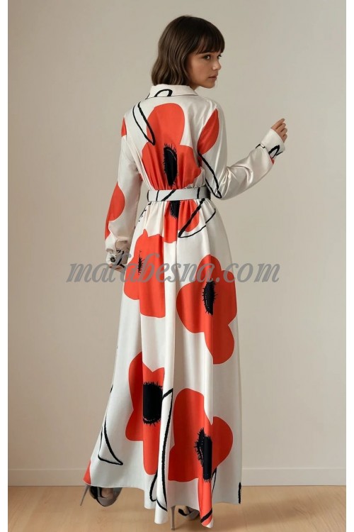 White and orange dress