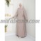 Beige abaya with shiny pearls