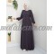 Gray abaya with pattern on the middle