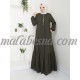Green abaya with pattern on the chest with zipper and layer from down Green abaya with pattern on the chest with zipper and layer from down
