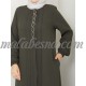 Green abaya with pattern on the chest with zipper and layer from down Green abaya with pattern on the chest with zipper and layer from down