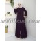 purple abaya with zipper and zigzag design from down