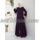 purple abaya with zipper and zigzag design from down purple abaya with zipper and zigzag design from down