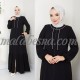 Black abaya with zipper and layers from down Black abaya with zipper and layers from down