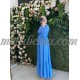 Blue lined dress with belt Blue lined dress with belt