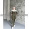 2 Pieces oily green tracksuit with white on top and lines on the shoulders