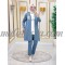 3 Pieces blue tracksuit with long jacket and white shirt