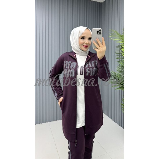 3 Pieces Burgundy tracksuit with long jacket and white shirt 3 Pieces Burgundy tracksuit with long jacket and white shirt