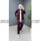 3 Pieces Burgundy tracksuit with colored lines on the jacket and shoulders
