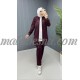 3 Pieces Burgundy tracksuit with colored lines on the jacket and shoulders 3 Pieces Burgundy tracksuit with colored lines on the jacket and shoulders