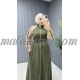 Oily green sporty abaya with beige color on the shoulders Oily green sporty abaya with beige color on the shoulders