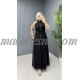 black sporty abaya with beige color on the shoulders black sporty abaya with beige color on the shoulders