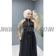 black sporty abaya with beige color on the shoulders black sporty abaya with beige color on the shoulders