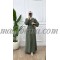 Oily green dress with front buttons