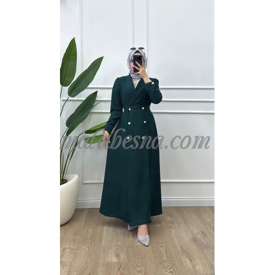 Turquoise dress with belt and front buttons Turquoise dress with belt and front buttons