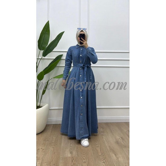 Jeans dress with front buttons and jeans belt Jeans dress with front buttons and jeans belt