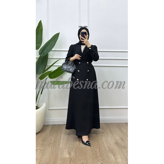 Black dress with belt and front buttons Black dress with belt and front buttons