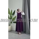 Purple dress with white sleeves with onfront buttons