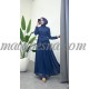 Blue chiffon dress with belt