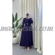Purple dress with silver collar and belt with accessories