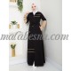 Black sporty Dress with beige color and internal belt Black sporty Dress with beige color and internal belt
